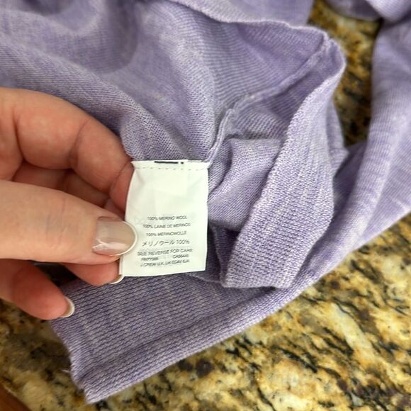 J. Crew Lavender Color Merino Wool Cold Shoulder Sweater Size XL - Picture 5 of 8